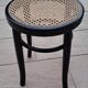 Wooden and cane stool