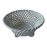 Antique twisted ceramic basket, 1930