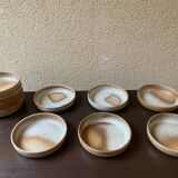 Serving dessert plates Grès France vintage 80s