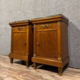 Pair of Empire style mahogany bedside tables circa 1920