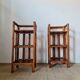 Pair of rattan shelves - antique bedside tables