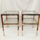 Paire de tables d'appoint dorées Roche Bobois
