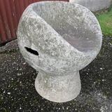 Vintage robert pansart outdoor armchair for elo in fiber cement.