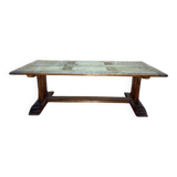Table basse monastère en chêne parqueté