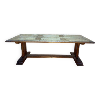 Table basse monastère en chêne parqueté