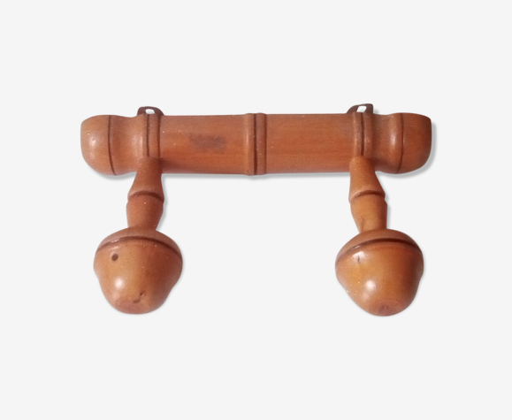 Porte-manteau mural vintage en bois années circa 60/70