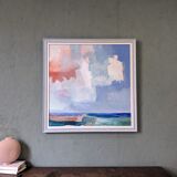 Contemporary "Summer Clouds" Abstract Seascape by British Artist Ian Mood, Framed Oil Painting