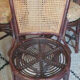 4 bamboo and cane chairs