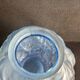 Large Art Deco round vase in frosted blue glass - 1930