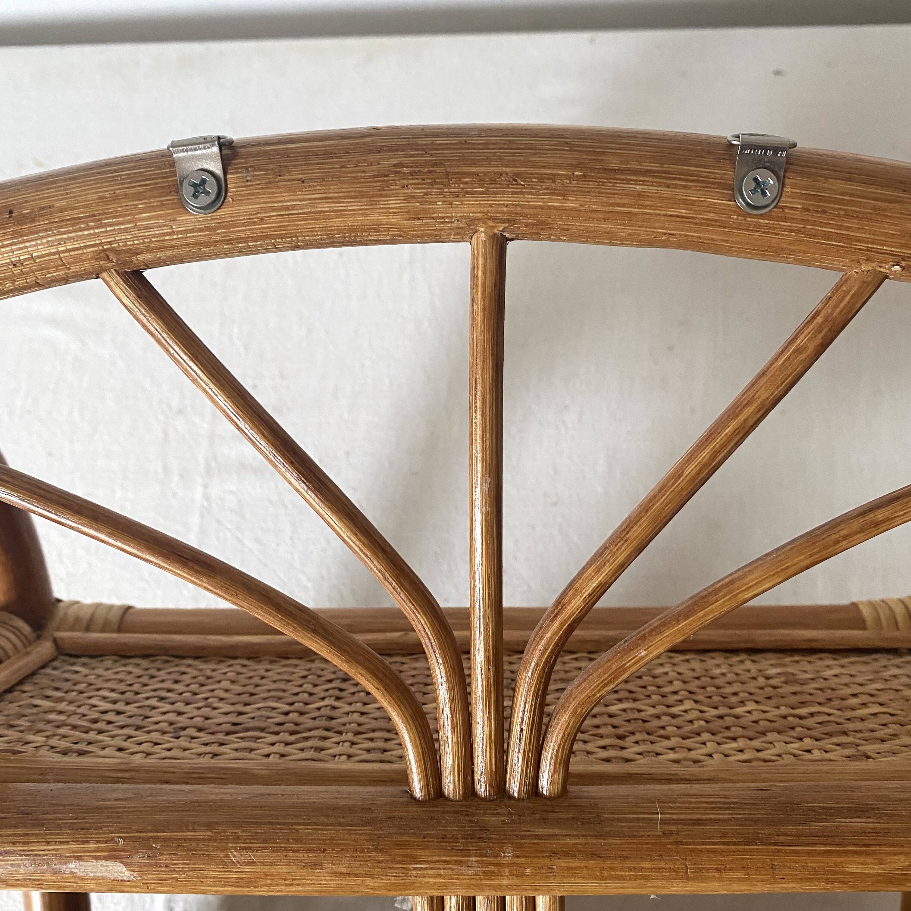 Vintage rattan wall shelf