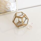 Vintage glass and brass jewelry box