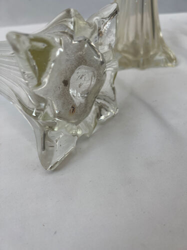 Pair of large glass soliflore vase