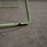 6 metal chairs, painted in teal