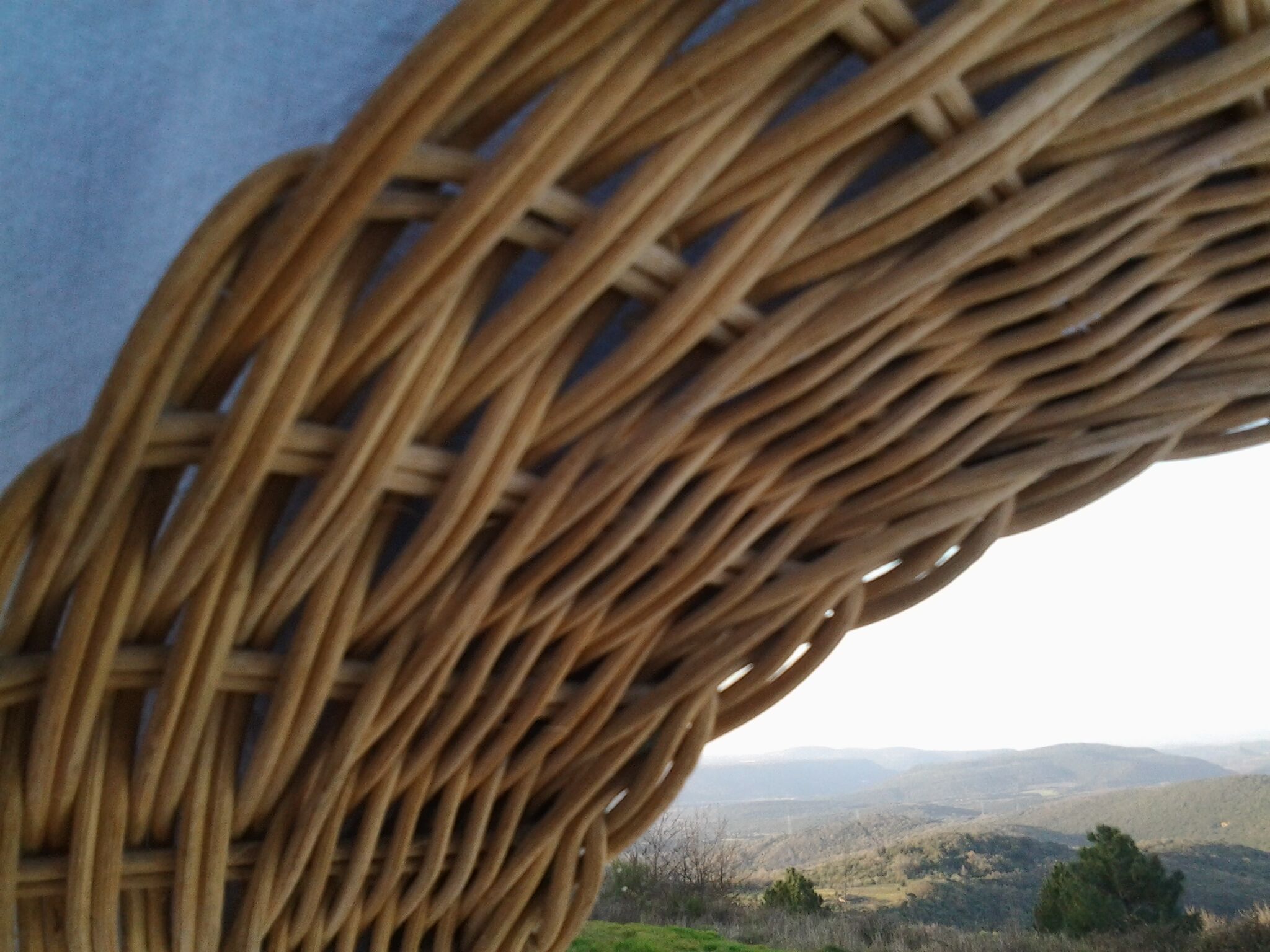 Vintage wicker sun mirror 37x37cm