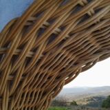 Vintage wicker sun mirror 37x37cm