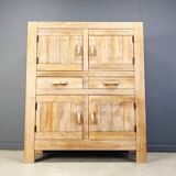 Armoire rustique en chêne massif, années 1970