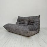 Vintage Original Grey Velvet Togo 2-Seater by Michel Ducaroy - Ligne Roset