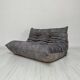 Canapé 2 places Togo Original Vintage en Velours Gris par Michel Ducaroy - Ligne Roset