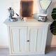 Large Parisian sideboard, dresser, clay gray, patinated wood, 1950
