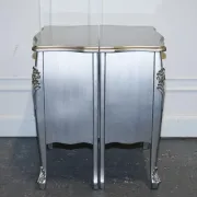 Baroque Grey Silver 3-Drawer Bedside Tables, Set of 2