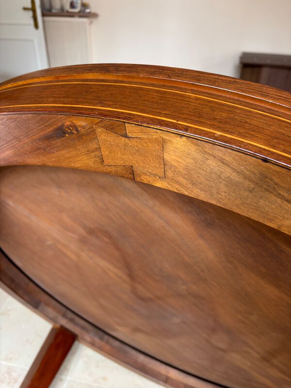 Table ronde années 1950 impeccable acajou