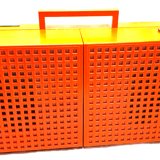 Old thomson stereo record player batteries and vintage sector orange