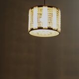 Crystal Glass and Brass Pendant by Jablonecké Sklárny