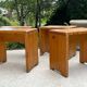 Coffee table and 4 stools set les arcs 1800 by Charlotte Perriand