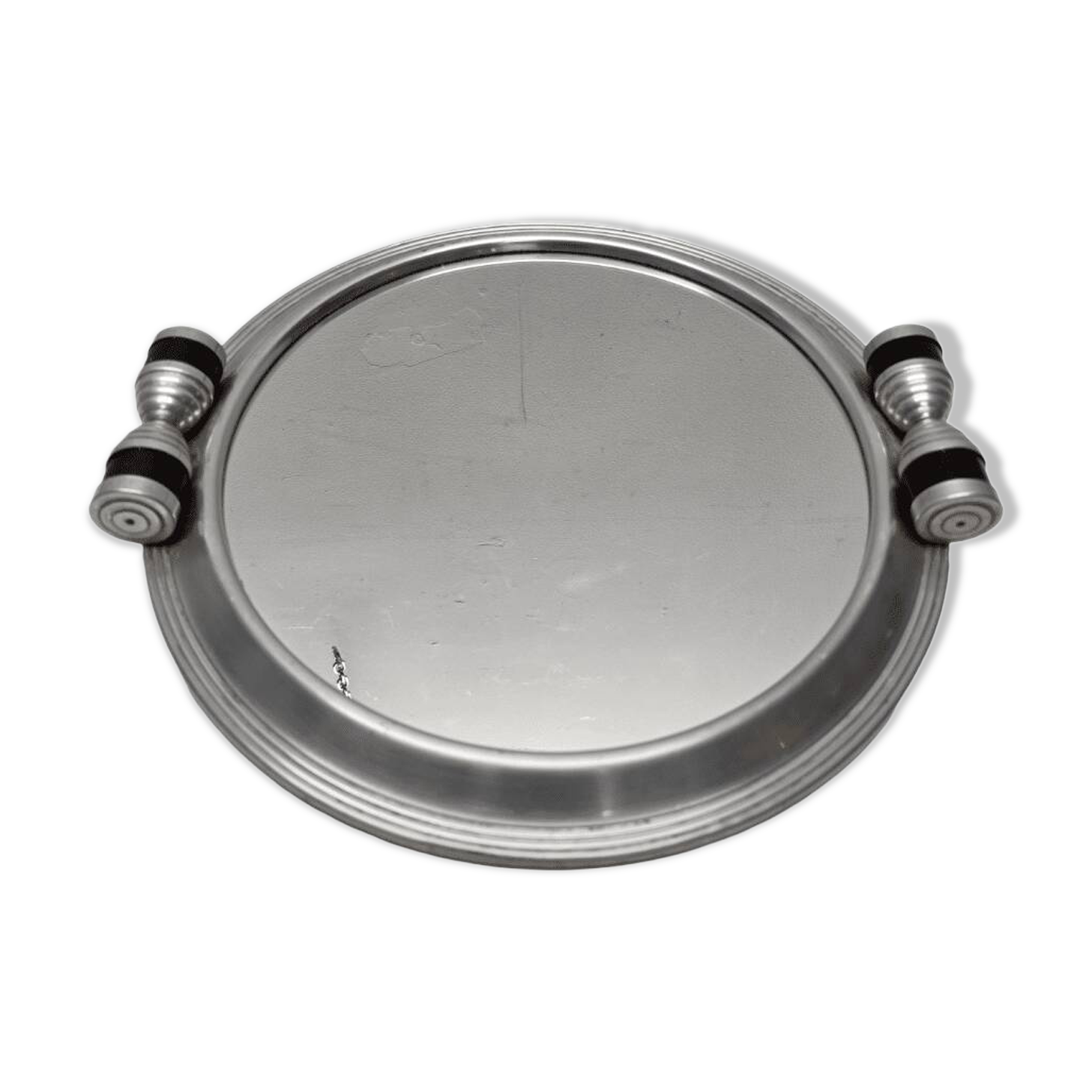 Art Deco aluminium tray with mirror, 1930s
