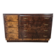 1940s Art Decò sideboard in walnut and blond walnut