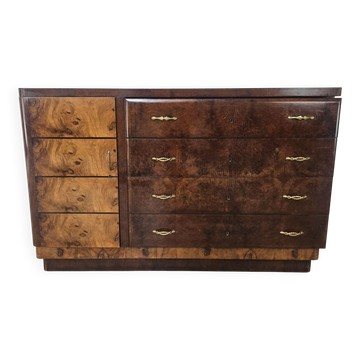 Buffet Art Déco des années 1940 en noyer et noyer blond.