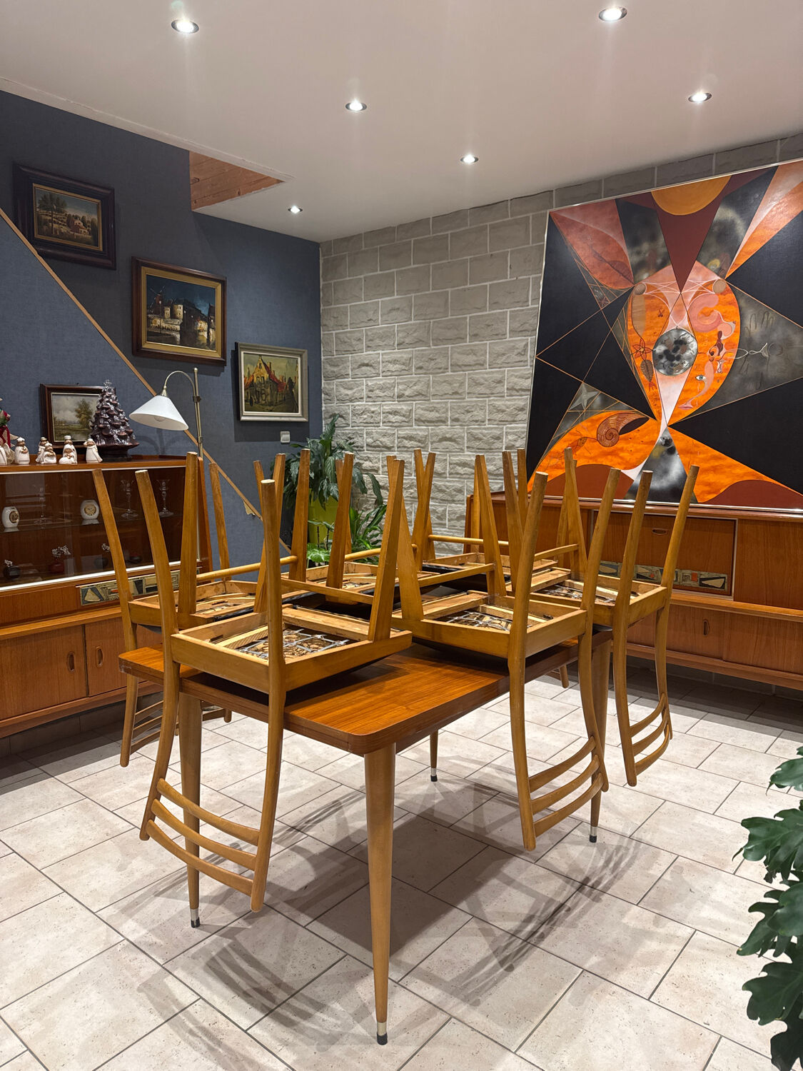 Vintage Scandinavian set – extendable table & 6 chairs