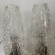 Pair of 1950s brass and glass bedside lamps