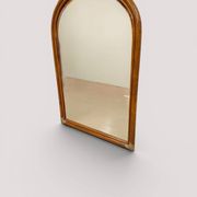 Vintage arch mirror in rattan and bamboo (90x61 cm) – Riviera style, years