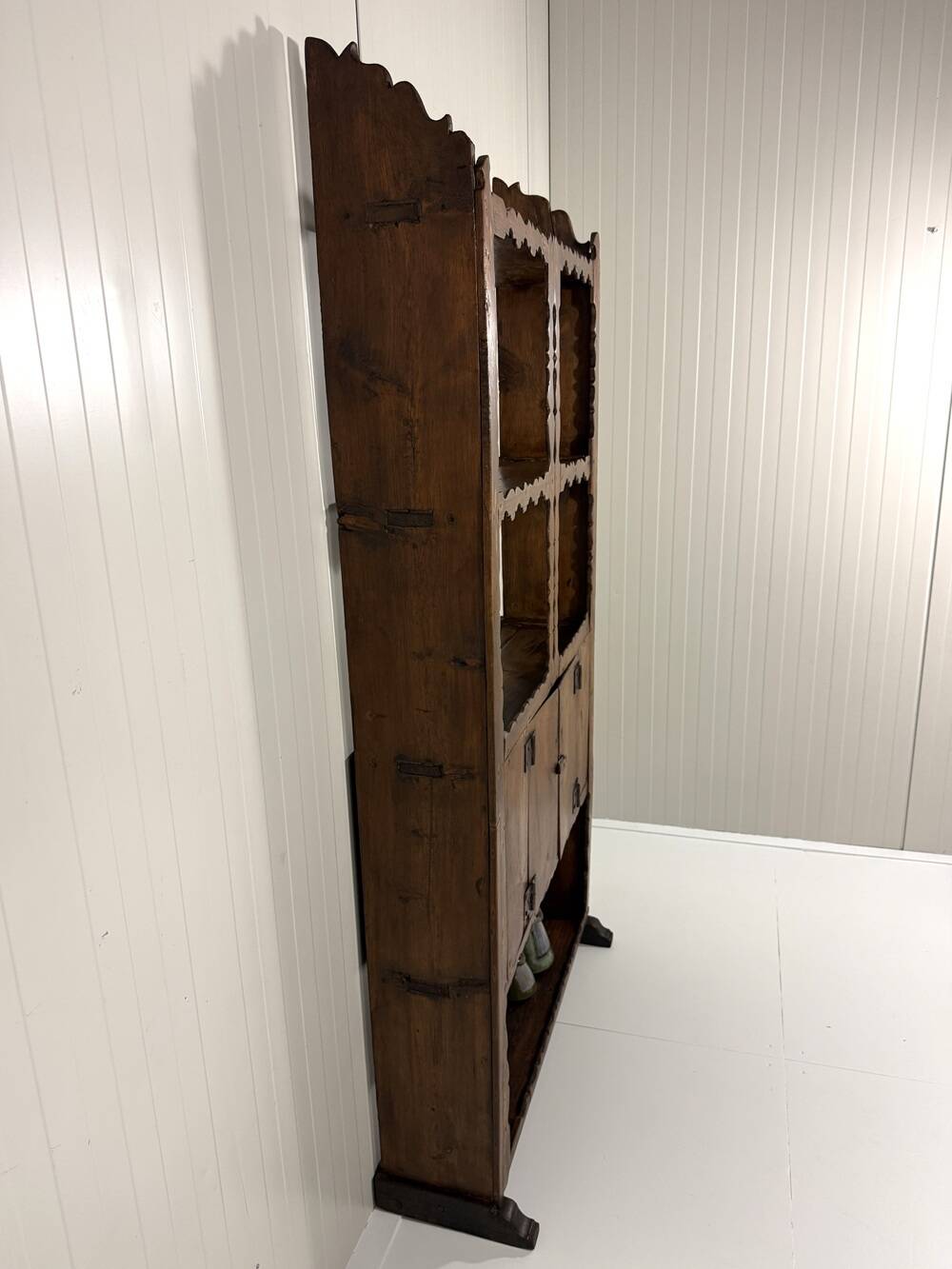 Antique rustic wall unit plate cabinet 1900