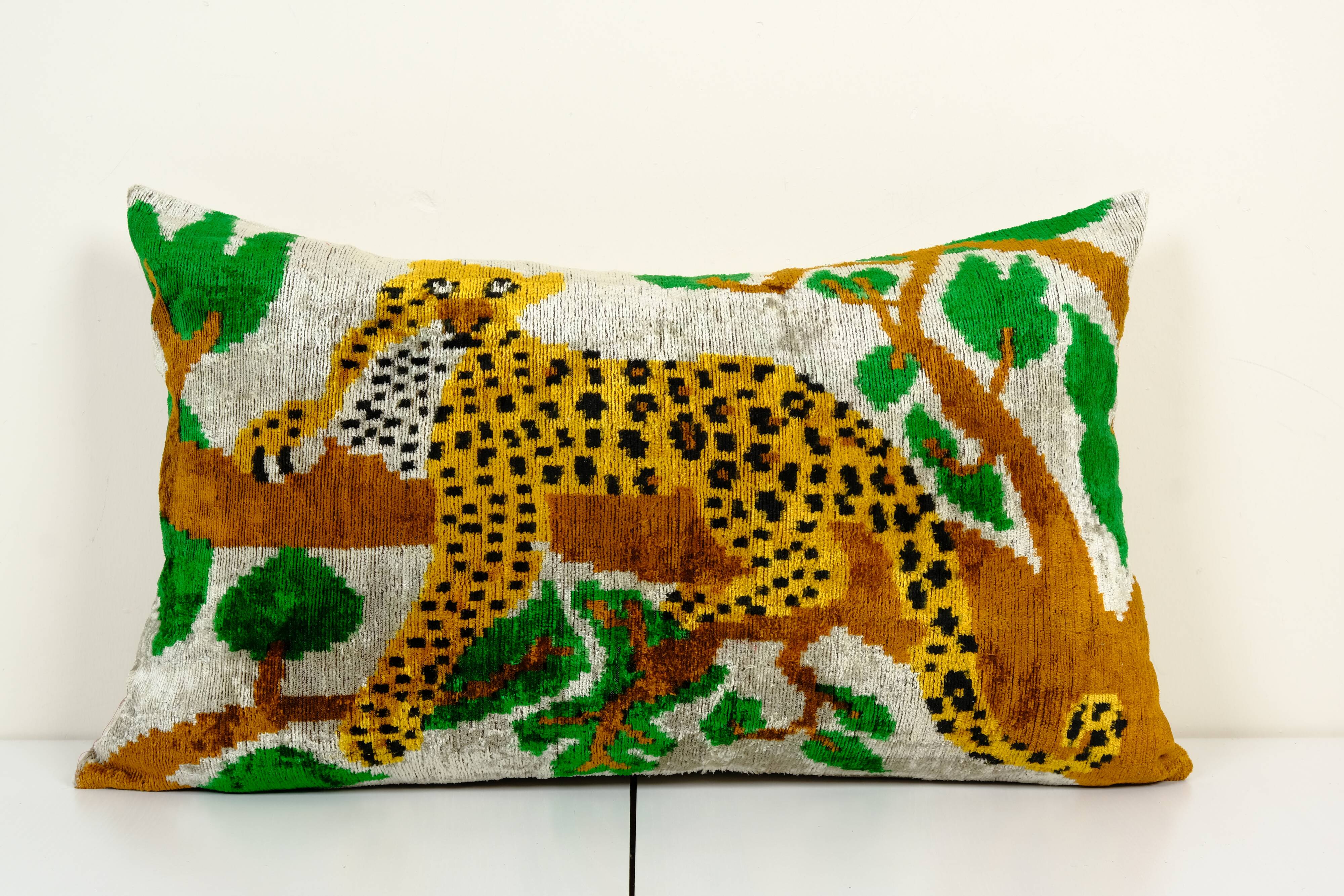 Ikat velvet pillow cover