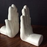 Pair of vintage bookends Ceramic hands
