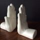 Pair of vintage bookends Ceramic hands