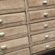 Old oak cabinet with fifteen drawers