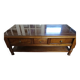 Coffee table in cherry and walnut marquetry.
