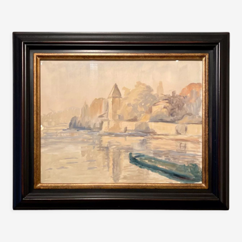 Old painting, edge of the Saône, XX century