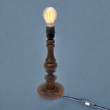 Old turned solid wood lamp base