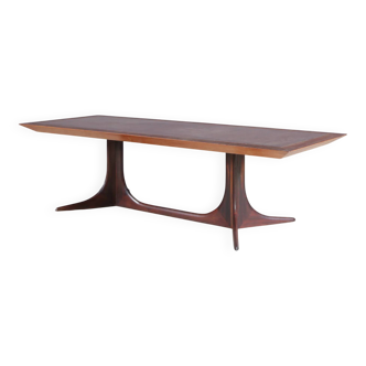 1960s wooden with copper coffee table, Denmark