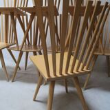 Mikado Chairs by Johannes Foersom and Peter Hiort-Lorenzen for Fredericia, 1990s, Set of 10