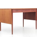Scandinavian teak desk with 2 flaps