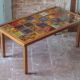 1960s geometric tiled brutalist coffee table by Jean Gregorieff