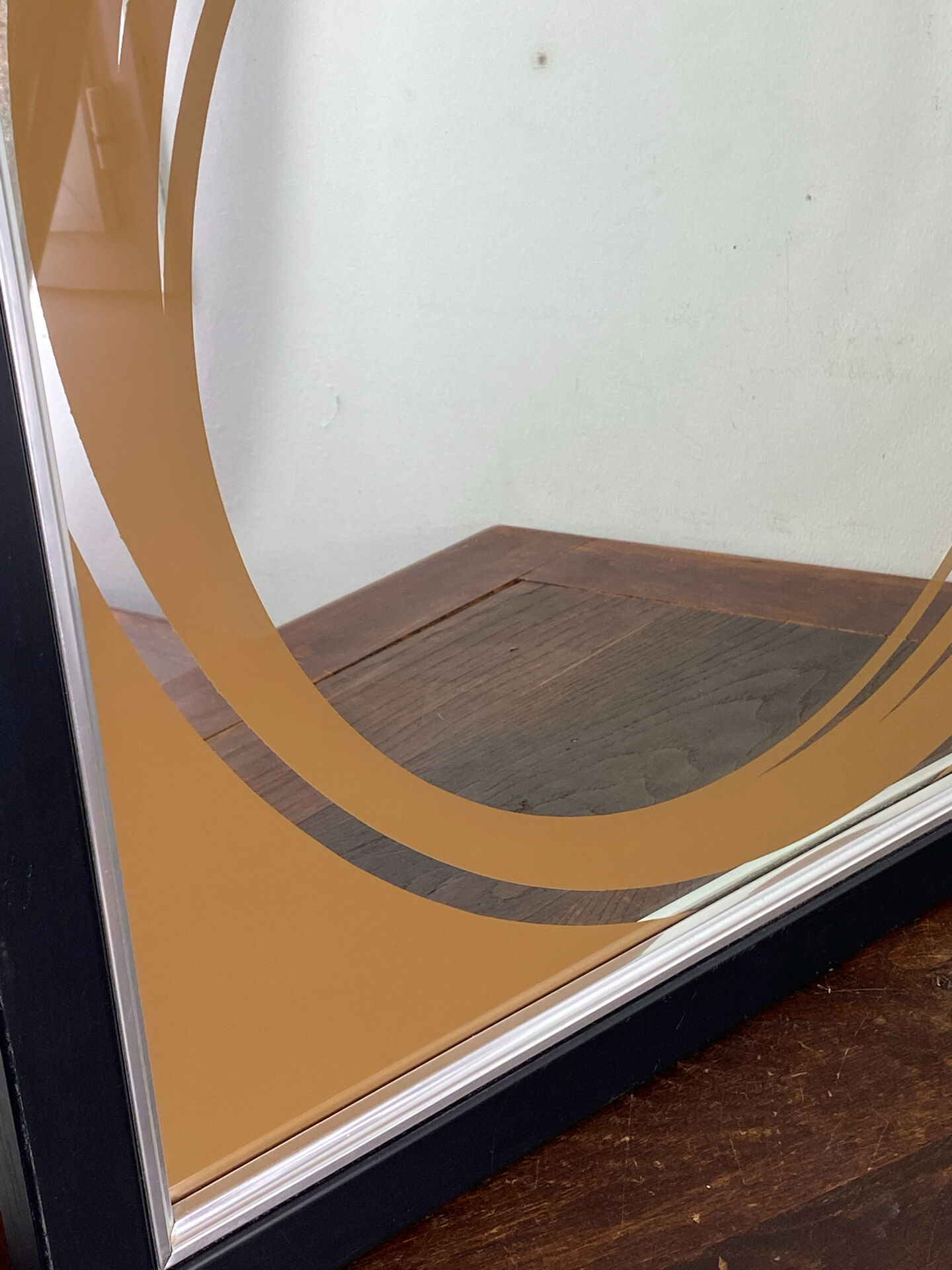 Grand miroir  Op Art, années 70,  Made in England