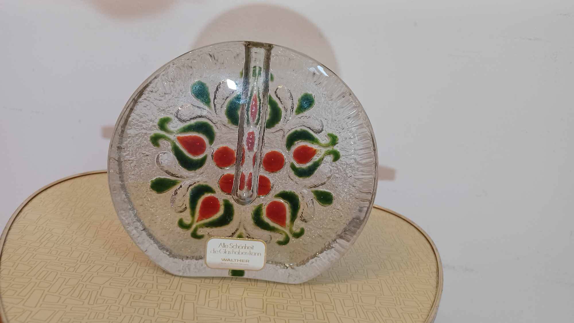 2 vases en verre Pop Art de Walther, années 1970