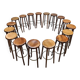 Tabourets de bar vintage en bois français 17x 1970