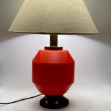 Space Age orange glass table lamp base, Italy 1960s
